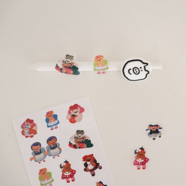 GaLiCiCi . Transparent Waterproof Dancing Bear PVC Sticker