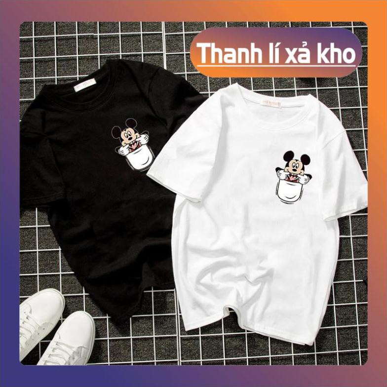 [Giá Hủy Diệt] Áo thun nam nữ túi in hình chuột form rộng vải dày mịn 2020T2837