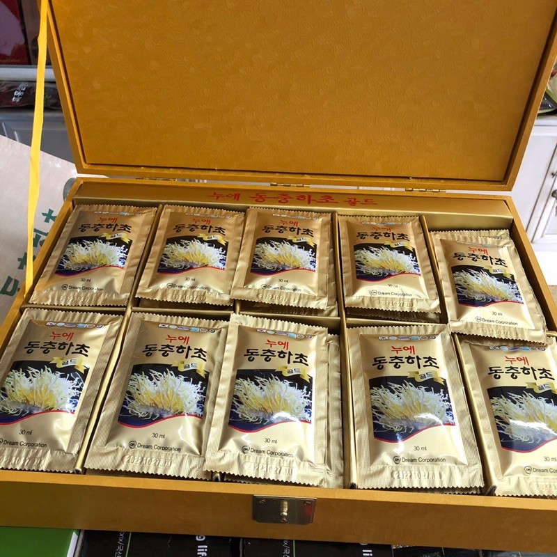 Đông Trùng Hạ Thảo Hộp Gỗ Vàng Hàn Quốc, Hộp 60 Gói *30ml | BigBuy360 - bigbuy360.vn