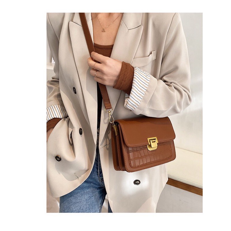 Túi xách nữ đeo chéo đẹp kẹp nách đeo vai cao cấp khoá gập màu sắc basic dễ phối đồ phong cách thời trang Hàn Quốc M120