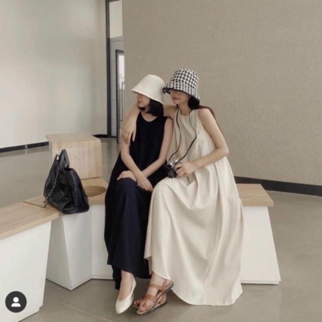 Váy maxi dáng suông sát nách chất đũi nhiều màu - SL14