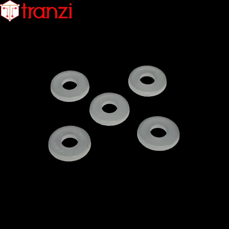 Long đen phẳng nhựa trắng M3x8+1 - túi 200 cái