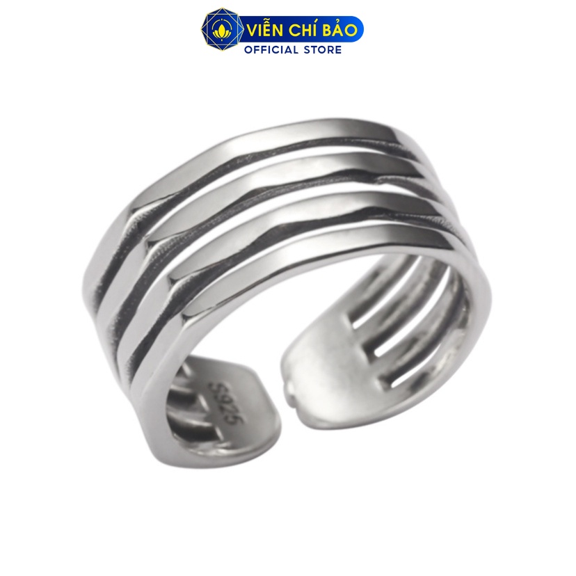 Nhẫn bạc nữ 4 hàng chất liệu bạc Thái 925 thời trang nữ phụ kiện trang sức nữ Viễn Chí Bảo N000403