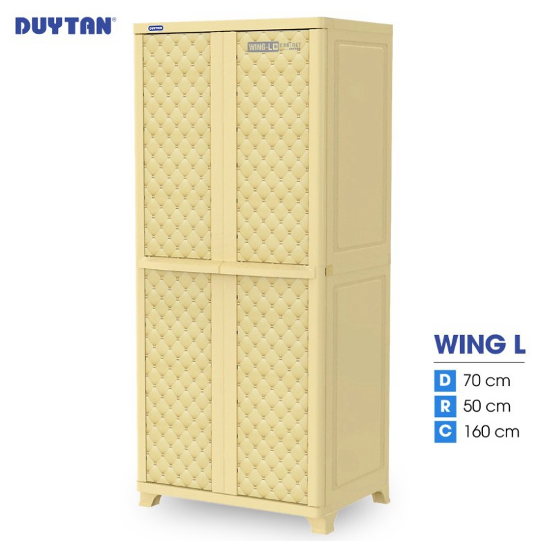 Tủ nhựa Duy Tân WING L 2 cửa - Nhiều hoa văn