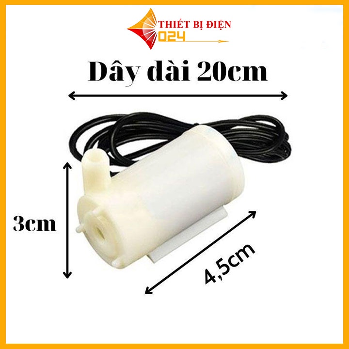 Máy bơm mini bơm chìm siêu nhỏ 3V-5V bơm mạnh và êm lưu lượng 96 lít một giờ