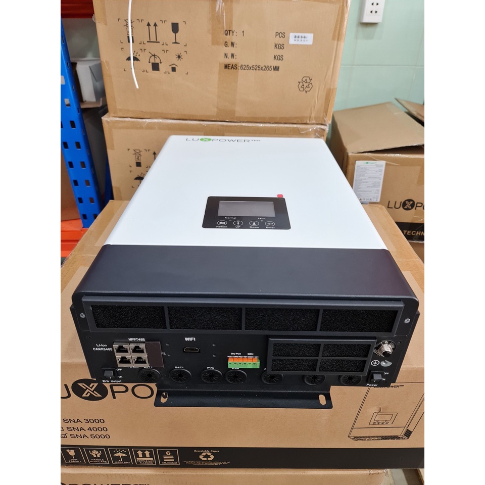 Inverter độc lập & hòa lưới, biến tần Hybrid Luxpower 5kW - 2MPPT 6000W pin mặt trời - Mã SNA 5000 WPV chính hãng