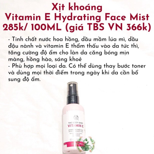 Toner và Kem dưỡng Vitamin E Lúa Mạch The Body Shop siêu cấp ẩm và làm sáng da