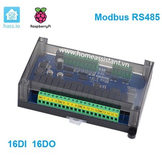 Công Tắc Điều Khiển IO 16 Cổng Modbus RTU RS485 RS232 BMS16 (Hỗ trợ HomeAssistant) Hass PLC