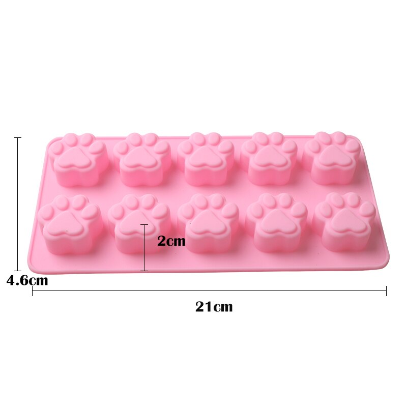 Khuôn silicone làm bánh hình bàn chân chó mèo dễ thương