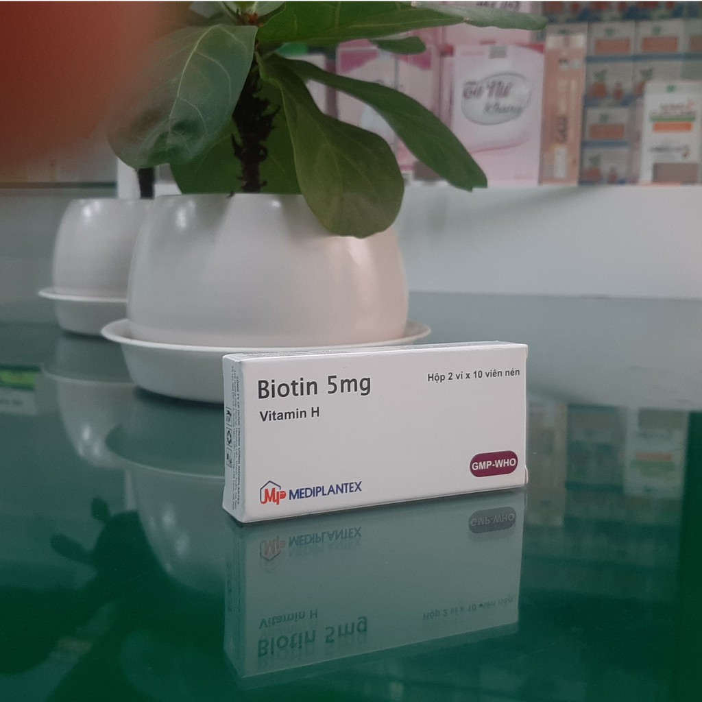 Biotin – Bổ sung vitamin H (B7), vitamin B5 cải thiện giúp tóc mọc nhanh, dày và móng khỏe, giảm gãy (Hộp 20 viên)