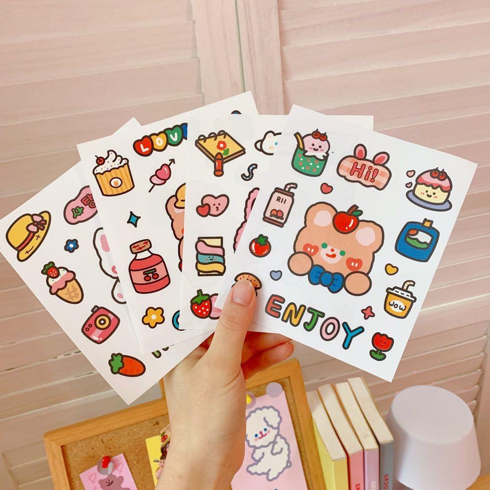 MAG 1 Tấm Sticker Dán Trang Trí Sổ Tay DIY Hình Thỏ Gấu Hoạt Hình
