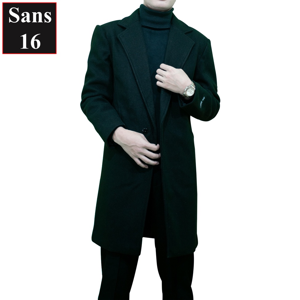 Áo khoác dạ nam hàn quốc dáng dài Sans16 mangto choàng ngoài dày mịn blazer măng tô size M L XL bigsize 2XL 3XL 4XL 5XL