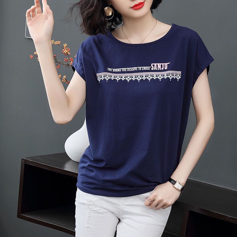 Áo Thun cotton Tay Ngắn Dáng Rộng Thời Trang Mùa Hè Cho Nữ