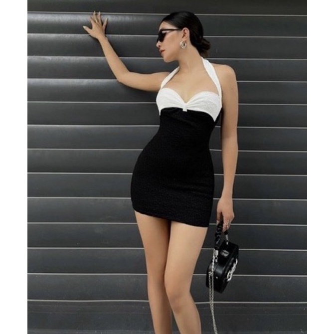 Đầm body dây chông cô phối nơ