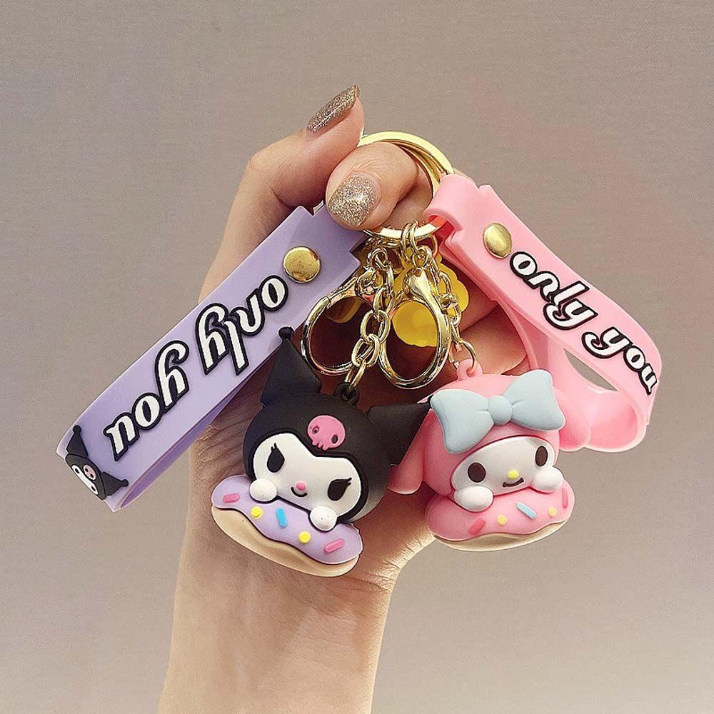 Móc Khóa Mặt Hình Kuromi / Cinnamoroll / Mèo Kitty Hoạt Hình Dễ Thương