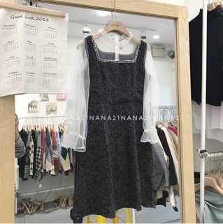 Váy dạ tay voan