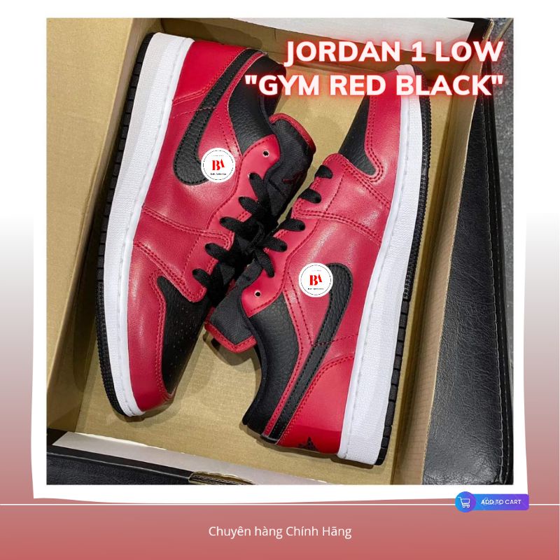 CHÍNH HÃNG Giày Jordan 1 Low Gym Red Black