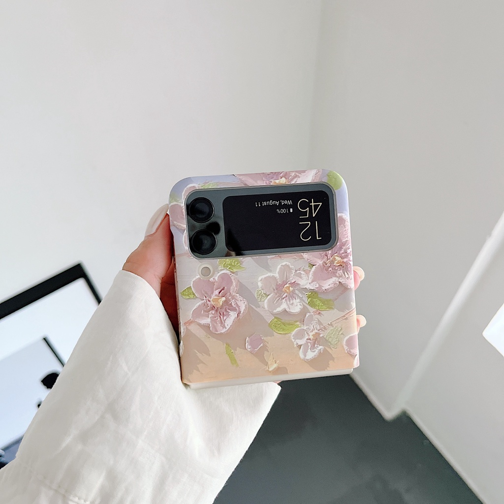 Ốp Điện Thoại PC Cứng Chống Sốc Có Dây Đeo Tay Cho Samsung Galaxy Z Flip 3 5G