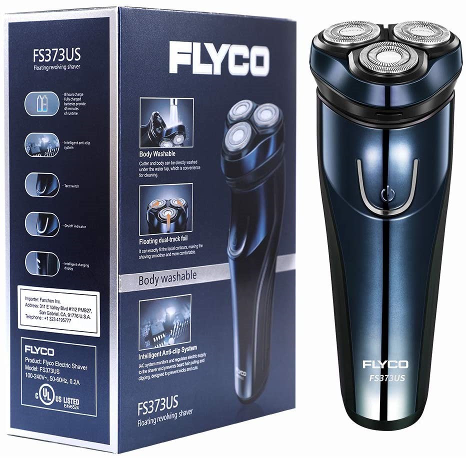 Máy cạo râu Flyco FS373 US( phiên bản dành cho thị trường Mỹ), máy cạo râu điện 3 lưỡi đa năng chất lượng cao Chính Hãng