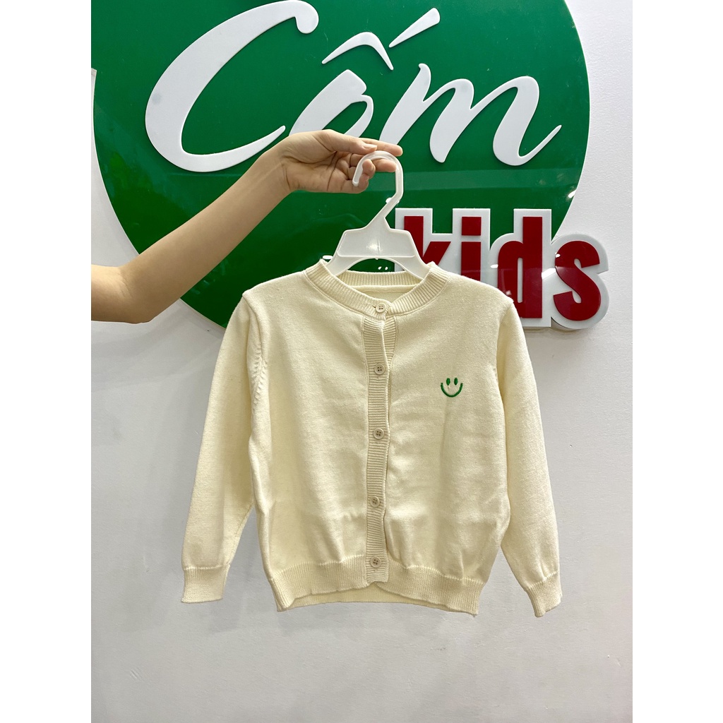 ÁO LEN CARDIGAN MẶT CƯỜI ĐƠN GIẢN CỰC YÊU CHO BÉ - CỐM KIDS