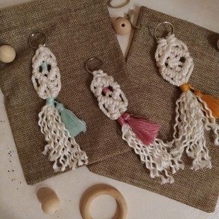 Móc treo chìa khoá Macrame trang trí xinh xắn