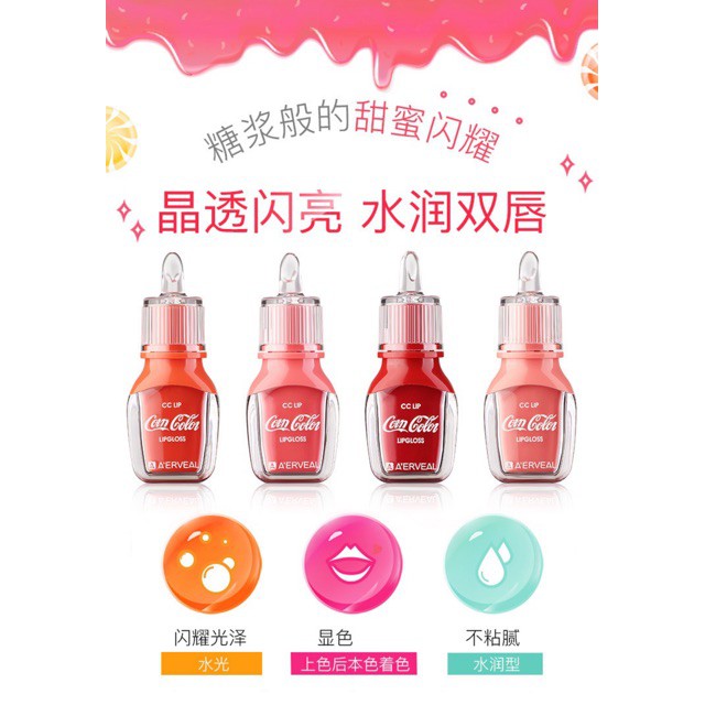 Son Kem Tint Coca Cola CC Lip Gloss Hàng Nội Địa Trung