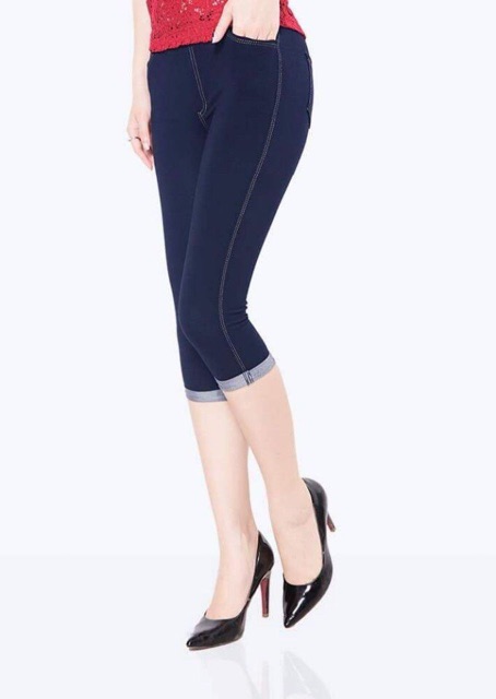 Quần legging giả jean lửng