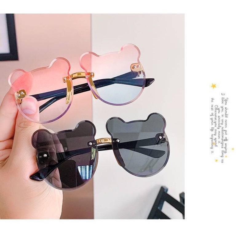 Kính Mát Chống Tia UV Hình Tai Gấu Dễ Thương Cho Bé