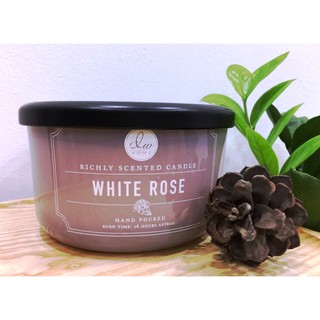 Nến thơm sáp cọ bấc sợi (3 bấc) WHITE ROSE