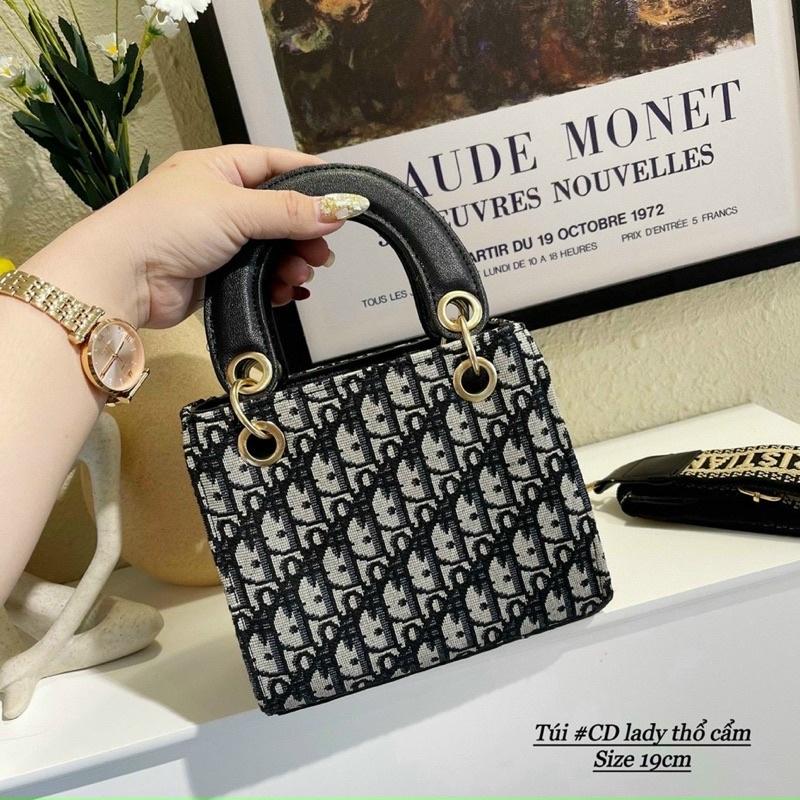Túi D.I.O.R Thổ Cẩm, Túi Xách Nữ Đeo Chéo Dây Bản To