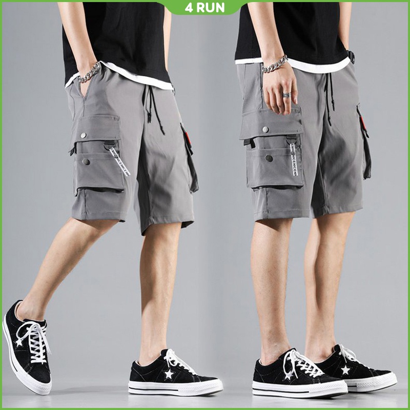 Quần Short nam Kaki 4RUN mã "TT13" quần đùi nam dáng thể thao nam túi hộp có chun vải co dãn mềm mại mùa hè