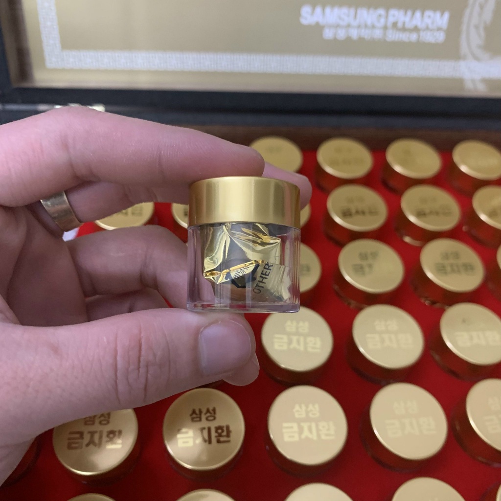 An Cung Ngưu Hoàng Hoàn Samsung Hàn Quốc, Hộp Gỗ 60 Viên * 3.75g