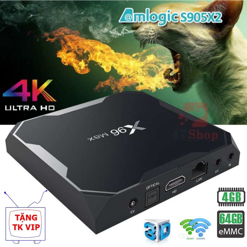 TV BOX X96 MAX Ram 4GB Rom 32-64GB Amlogic S905X2