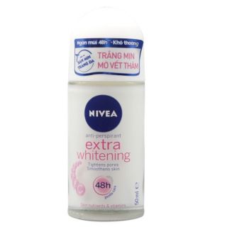 Lăn Khử Mùi Trắng Mịn Mờ Vết Thâm Nivea Extra Whitening 25ml
