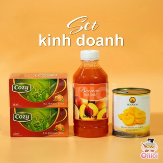 Set nguyên liệu trà đào kinh doanh thành phẩm 60-65 ly