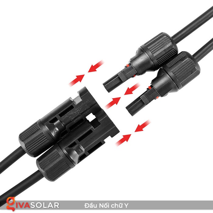 Jack kết nối phân nhánh chữ Y MC4 2 đầu ra 1