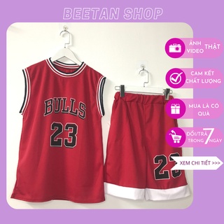 Áo tanktop bóng rổ BULLS 23 - set đồ bộ áo ba lỗ thể thao nam nữ chất lưới
