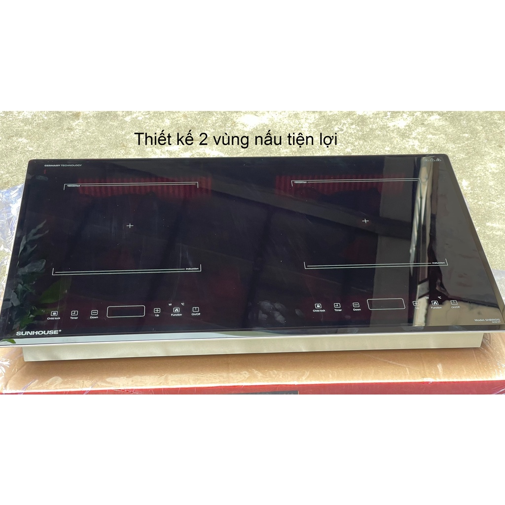 Bếp đôi điện từ Sunhouse SHB9101S công nghệ Đức - Hàng chính hãng