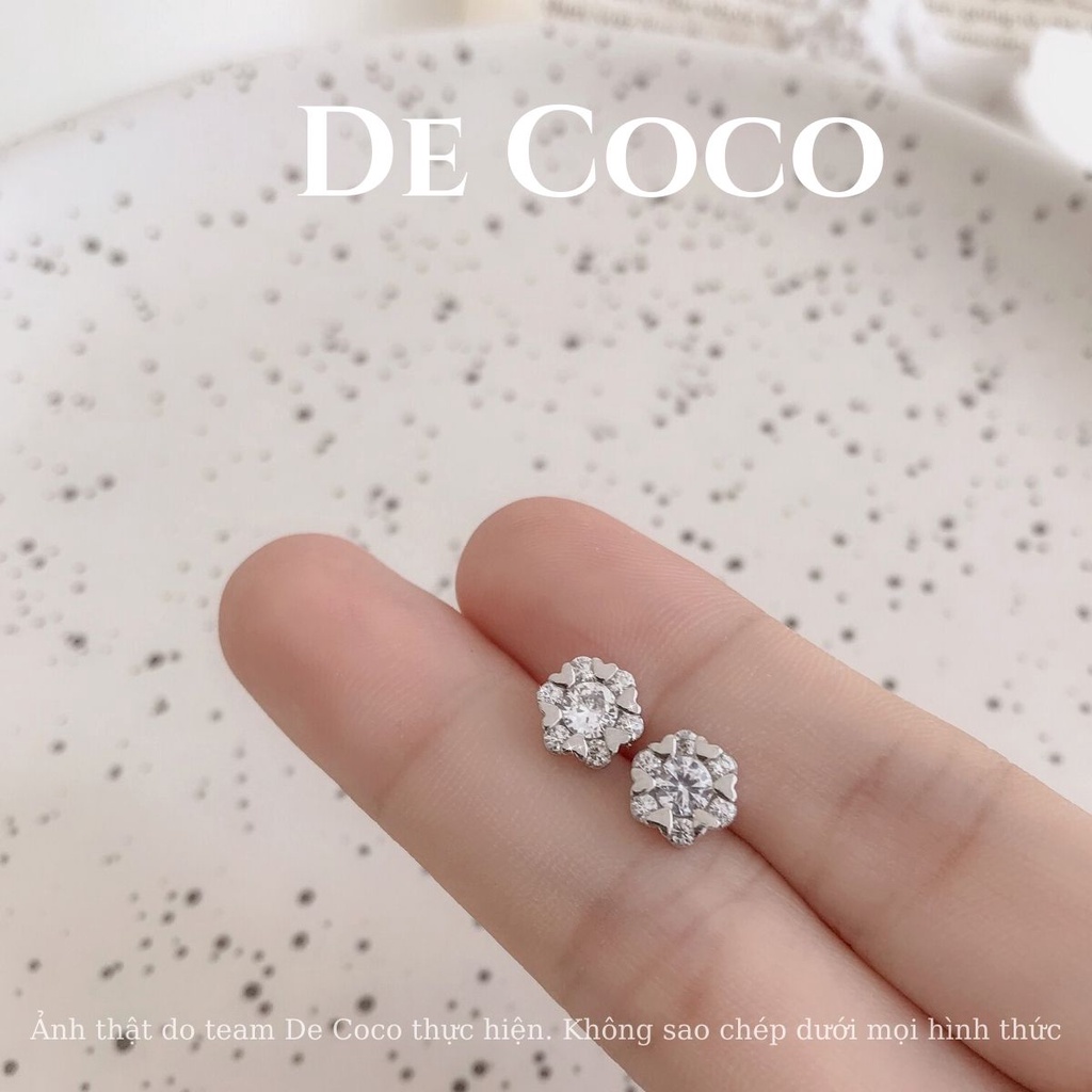 Khuyên tai nữ De Coco Lucy hình bông hoa trái tim