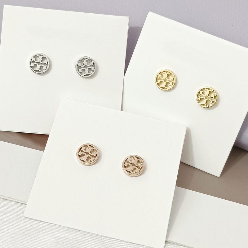 Classic Women's Earrings Simple Stainless Steel Round Earrings