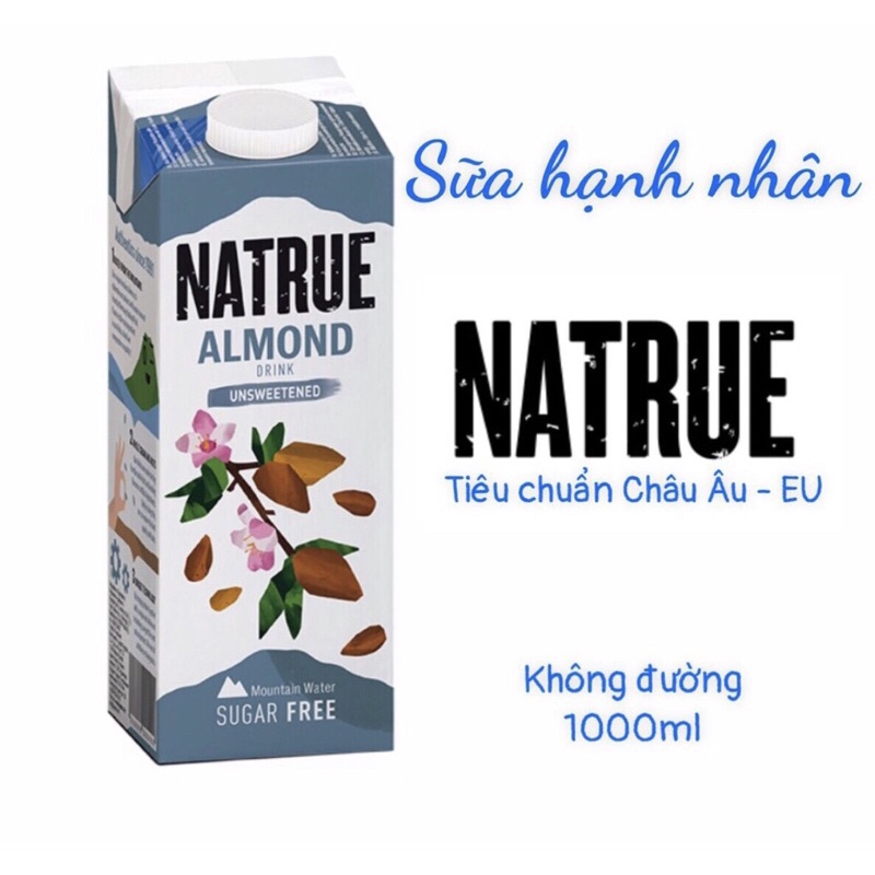 Hộp 1L Sữa Almond Hạnh Nhân Nguyên Chất Natrue EU