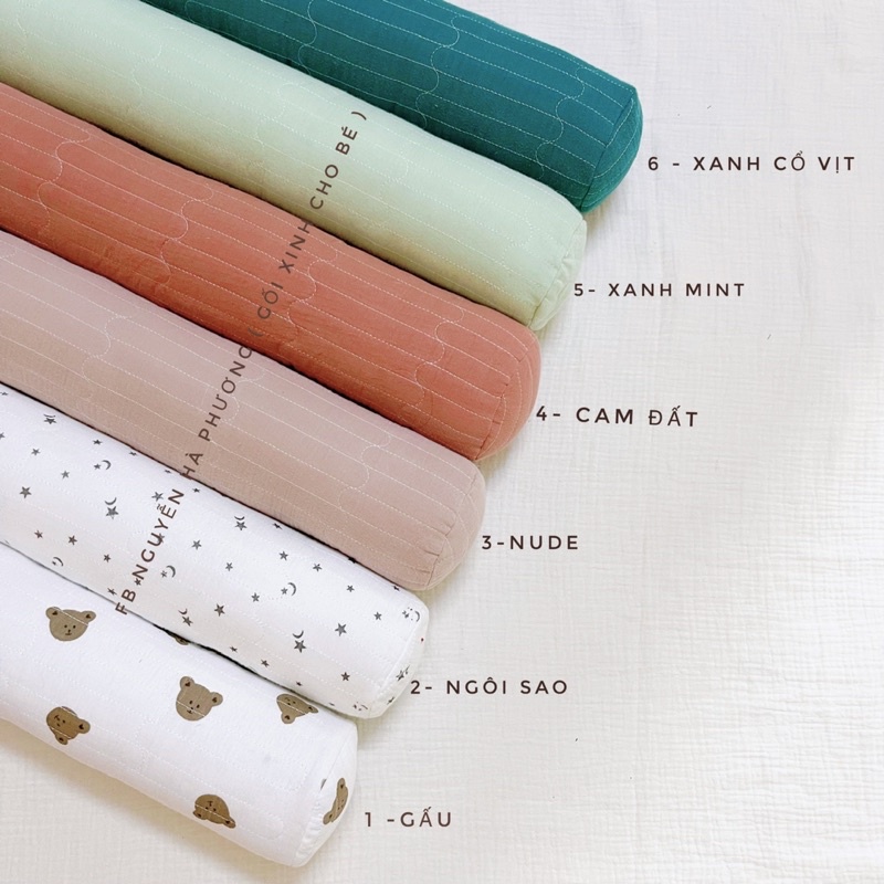 Gối ôm xô muslin chần bông cao cấp