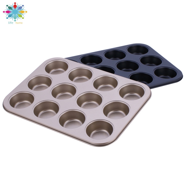 Khuôn Nướng Bánh Muffin 12 Lỗ Chống Dính Tiện Dụng