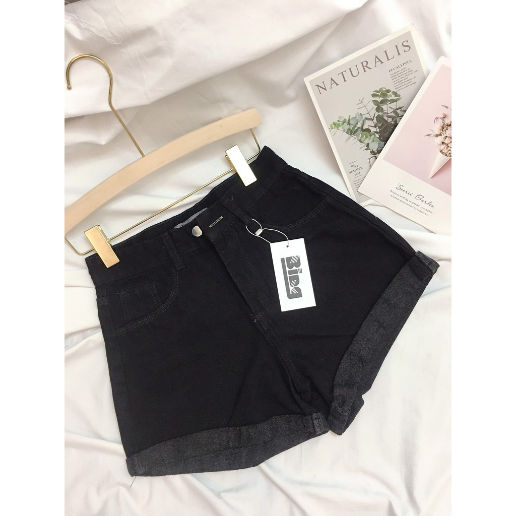 Quần short bò basic gập gấu Shynstores cạp cao 3 màu