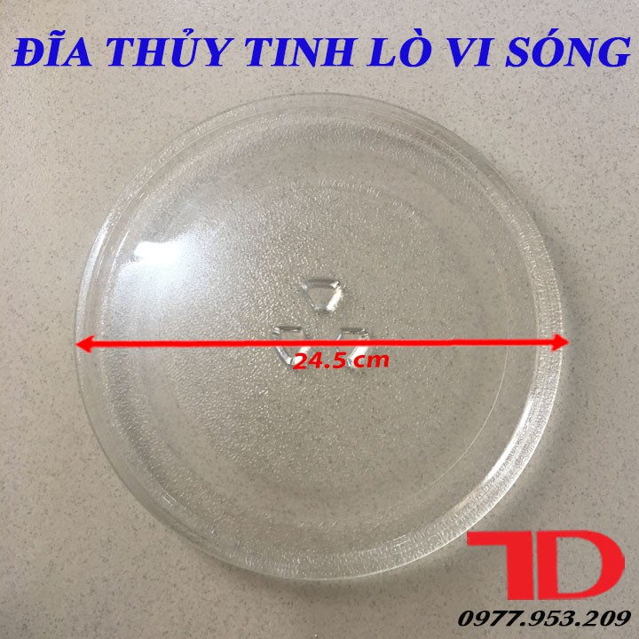 Đĩa Thủy Tinh Lò Vi Sóng Có Mấu 24.5 CM