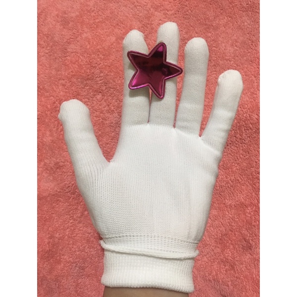 Găng tay trắng co giãn sợi mút, gang tay xám làm việc