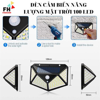 Đèn Năng Lượng Mặt Trời , Cảm Biến Chống Trộm , 100 Bóng Led Siêu Sáng , Giá Rẻ Freeship