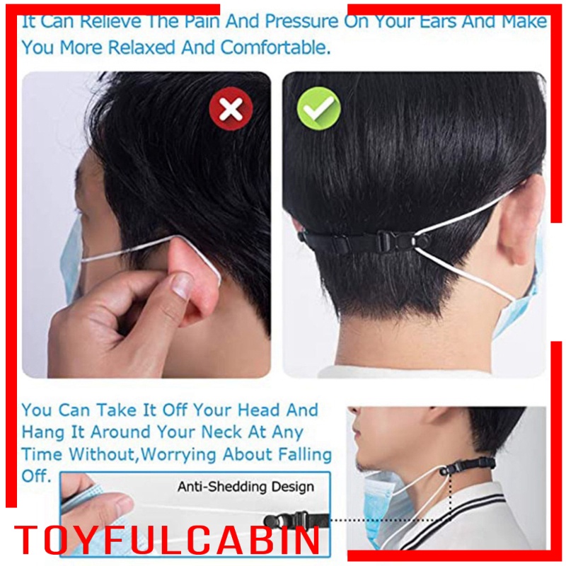 10 Móc đeo khẩu trang màu đen đa năng