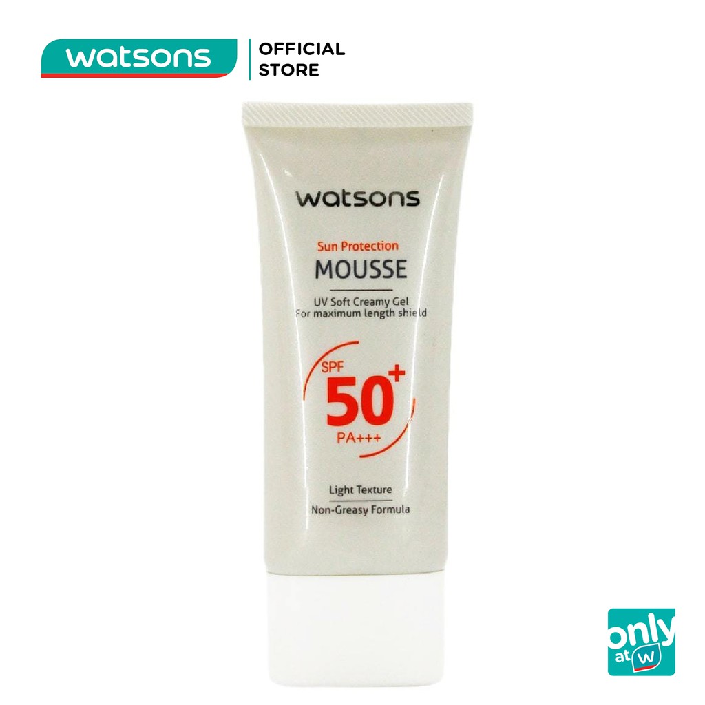 Mousse Chống Nắng Watsons Sun Protection Mousse Non Greasy Formula SPF50+ PA+++ 50ml