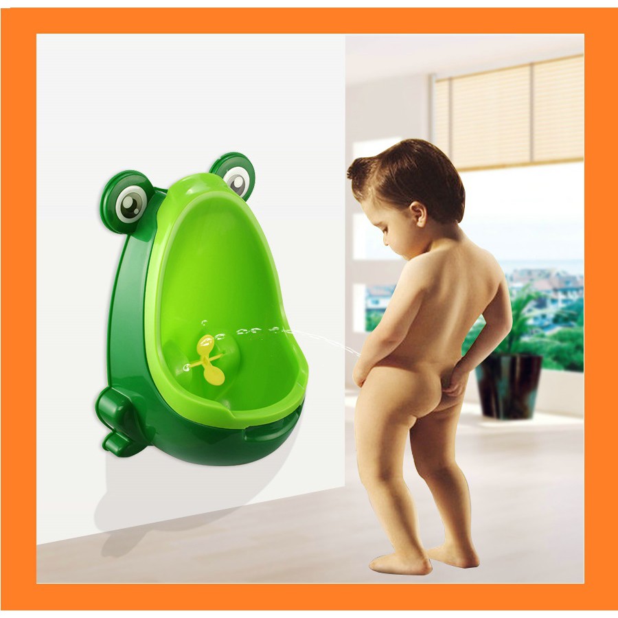 Bộ nhựa hình ếch cho bé - bô đi tiểu dán tường tiện dụng cho bé trai
